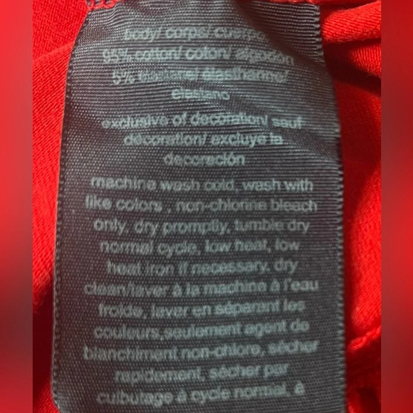 Tommy Hilfiger drawstring-waist eyelet trim red dress, Size: XL - Picture 4 of 5